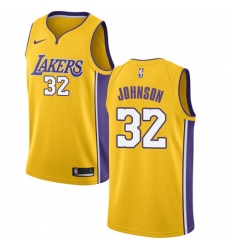 Men's Nike Los Angeles Lakers #32 Magic Johnson Swingman Gold Home NBA Jersey - Icon Edition