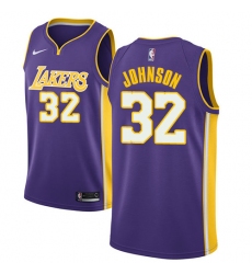 Youth Nike Los Angeles Lakers #32 Magic Johnson Swingman Purple NBA Jersey - Statement Edition