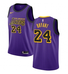 Men's Nike Los Angeles Lakers #24 Kobe Bryant Swingman Purple NBA Jersey - City Edition