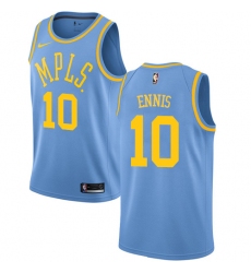 Women's Nike Los Angeles Lakers #10 Tyler Ennis Authentic Blue Hardwood Classics NBA Jersey