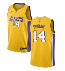 Men's Nike Los Angeles Lakers #14 Brandon Ingram Swingman Gold Home NBA Jersey - Icon Edition