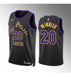 Men's Los Angeles Lakers #20 Dylan Windler Black 2023-24 City Edition Stitched Basketball Jersey