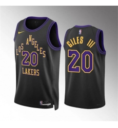 Men's Los Angeles Lakers #20 Harry Giles Iii Black 2023-24 City Edition Stitched Basketball Jersey