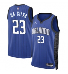 Men's Orlando Magic #23 Tristan Da Silva Blue 2024 Draft Statement Edition Stitched Basketball Jersey