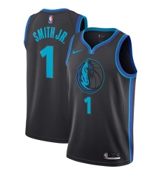 Men's Nike Dallas Mavericks #1 Dennis Smith Jr. Swingman Charcoal NBA Jersey - City Edition