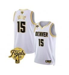 Men's Denver Nuggets #15 Nikola Jokic White 2023 Finals Collection With NO.6 Stitched Basketball Jersey