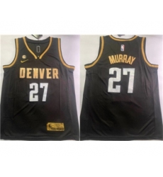 Men's Denver Nuggets #27 Jamal Murray Black With NO.6 Stitched Jersey