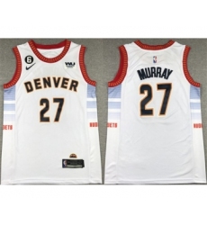 Men's Denver Nuggets #27 Jamal Murray Silver 2022-23 City Edition With NO.6 Stitched Jersey