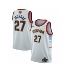 Men's Denver Nuggets #27 Jamal Murray White 2023 Finals Champions Icon Edition Stitched Basketball Jersey