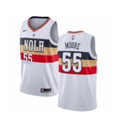 Women's Nike New Orleans Pelicans #55 E'Twaun Moore White Swingman Jersey - Earned Edition