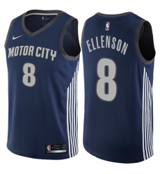Men's Nike Detroit Pistons #8 Henry Ellenson Swingman Navy Blue NBA Jersey - City Edition