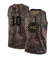 Men's Nike Detroit Pistons #10 Dennis Rodman Swingman Camo Realtree Collection NBA Jersey