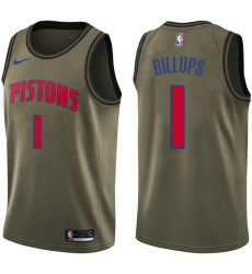 Men's Nike Detroit Pistons #1 Chauncey Billups Swingman Green Salute to Service NBA Jersey