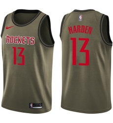 Men's Nike Houston Rockets #13 James Harden Swingman Green Salute to Service NBA Jersey