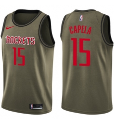 Youth Nike Houston Rockets #15 Clint Capela Swingman Green Salute to Service NBA Jersey