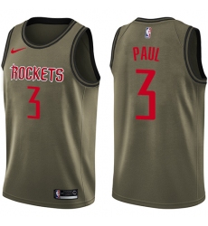 Men's Nike Houston Rockets #3 Chris Paul Swingman Green Salute to Service NBA Jersey