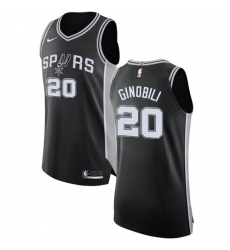 Men's Nike San Antonio Spurs #20 Manu Ginobili Authentic Black Road NBA Jersey - Icon Edition