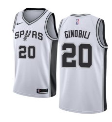 Men's Nike San Antonio Spurs #20 Manu Ginobili Authentic White Home NBA Jersey - Association Edition