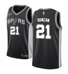 Men's Nike San Antonio Spurs #21 Tim Duncan Swingman Black Road NBA Jersey - Icon Edition