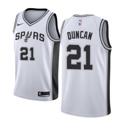 Women's Nike San Antonio Spurs #21 Tim Duncan Authentic White Home NBA Jersey - Association Edition