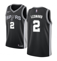 Men's Nike San Antonio Spurs #2 Kawhi Leonard Swingman Black Road NBA Jersey - Icon Edition