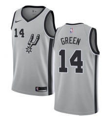 Men's Nike San Antonio Spurs #14 Danny Green Authentic Silver Alternate NBA Jersey Statement Edition