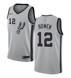 Men's Nike San Antonio Spurs #12 Bruce Bowen Swingman Silver Alternate NBA Jersey Statement Edition