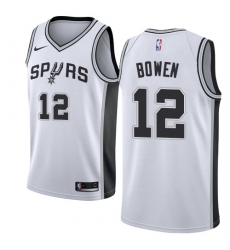 Men's Nike San Antonio Spurs #12 Bruce Bowen Swingman White Home NBA Jersey - Association Edition