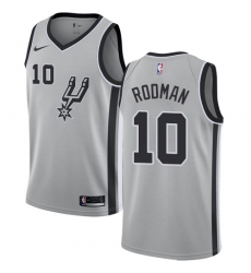 Men's Nike San Antonio Spurs #10 Dennis Rodman Swingman Silver Alternate NBA Jersey Statement Edition