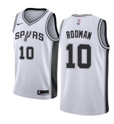 Men's Nike San Antonio Spurs #10 Dennis Rodman Swingman White Home NBA Jersey - Association Edition