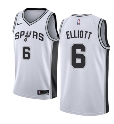 Men's Nike San Antonio Spurs #6 Sean Elliott Authentic White Home NBA Jersey - Association Edition