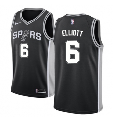 Men's Nike San Antonio Spurs #6 Sean Elliott Swingman Black Road NBA Jersey - Icon Edition