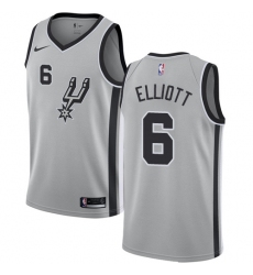 Men's Nike San Antonio Spurs #6 Sean Elliott Swingman Silver Alternate NBA Jersey Statement Edition