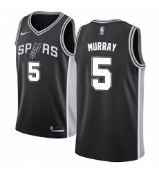 Men's Nike San Antonio Spurs #5 Dejounte Murray Swingman Black Road NBA Jersey - Icon Edition