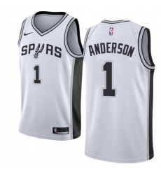 Men's Nike San Antonio Spurs #1 Kyle Anderson Swingman White Home NBA Jersey - Association Edition