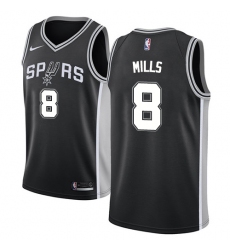 Men's Nike San Antonio Spurs #8 Patty Mills Swingman Black Road NBA Jersey - Icon Edition