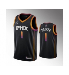 Men's Phoenix Suns #1 Devin Booker Balck Stitched Basketball Jersey