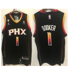 Men's Phoenix Suns #1 Devin Booker Black Stitched Basketball Jersey