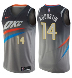 Youth Nike Oklahoma City Thunder #14 D.J. Augustin Swingman Gray NBA Jersey - City Edition