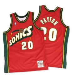 Men's Mitchell and Ness Oklahoma City Thunder #20 Gary Payton Swingman Red SuperSonics Throwback NBA Jersey
