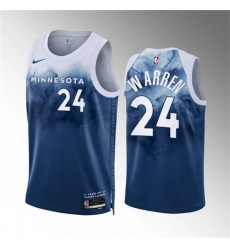 Men's Minnesota Timberwolves #24 Tj Warren Blue 2023-24 City Edition Stitched Jersey