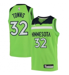 Youth Minnesota Timberwolves #32 Karl-Anthony Towns Jordan Brand Green 2020-21 Swingman Player Jersey
