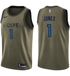 Men's Nike Minnesota Timberwolves #1 Tyus Jones Swingman Green Salute to Service NBA Jersey