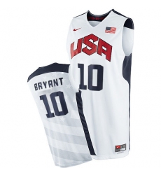 Men's Nike Team USA #10 Kobe Bryant Authentic White 2012 Olympics Basketball Jersey