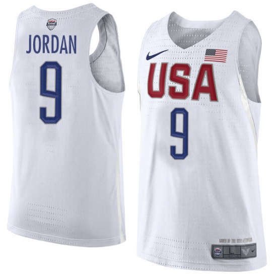 Men's Nike Team USA #9 Michael Jordan Swingman White 2016 ...