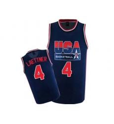Men's Nike Team USA #4 Christian Laettner Swingman Navy Blue 2012 Olympic Retro Basketball Jersey