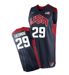Men's Nike Team USA #29 Paul George Authentic Navy Blue 2012 Olympics Basketball Jersey