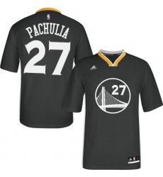 Youth Adidas Golden State Warriors #27 Zaza Pachulia Authentic Black Alternate NBA Jersey