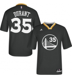 Men's Adidas Golden State Warriors #35 Kevin Durant Authentic Black Alternate NBA Jersey