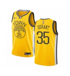Women's Nike Golden State Warriors #35 Kevin Durant Yellow Swingman Jersey - Earned Edition